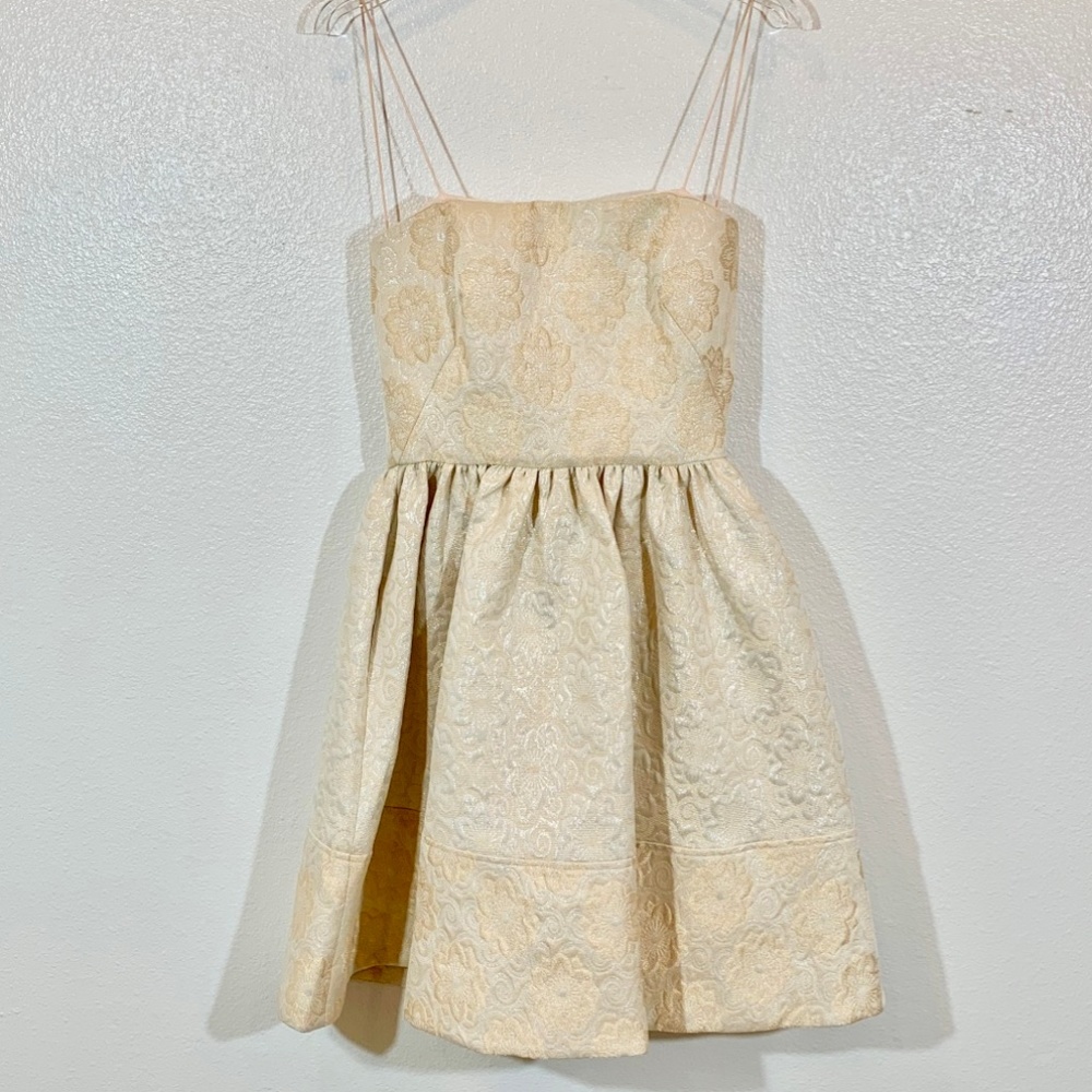 ERIN by Erin Fetherston Cream Lace Prom Dress